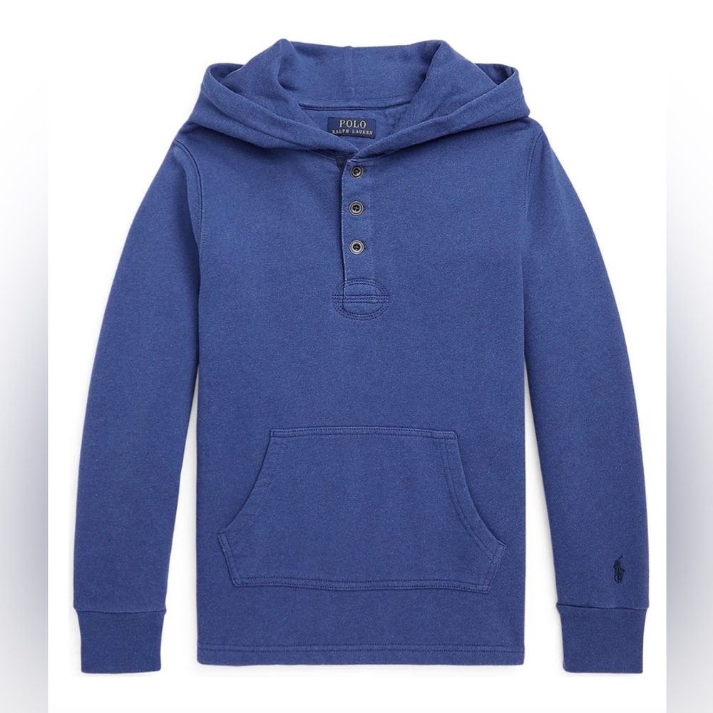 *Price is Firm* Polo Ralph Lauren half button down hooded sweatshirt M (10-12)